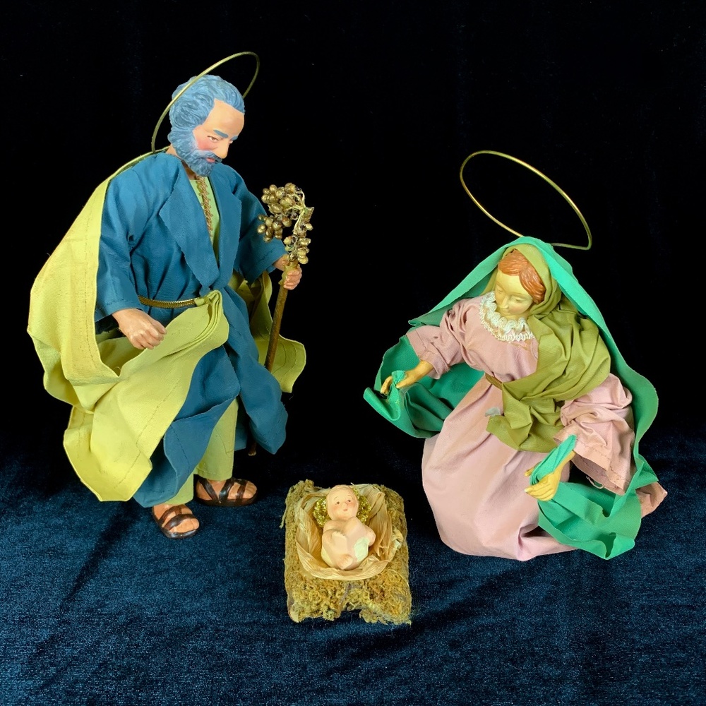 Vintage Midwest Holy Family Nativity Lg Figures Mary Joseph Baby Jesus Creche